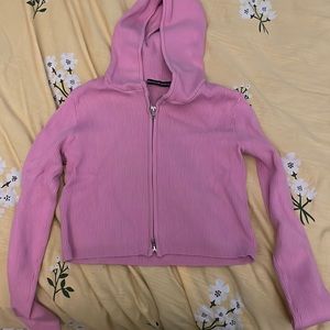 Brandy Melville cropped zip up sweater